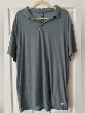 Vuori Men’s Performance Polo Shirt XXL Blue Gray Short Sleeve